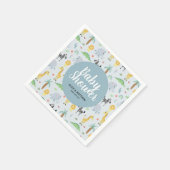 Boys Niedlich Blue Safari Muster Baby Dusche Serviette (Ecke)