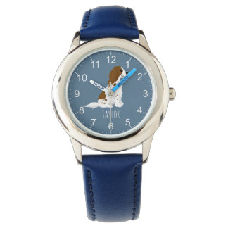 Boys Niedlich Blue Springer Spanel Dog Kids Armbanduhr