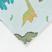Boys Niedlich Blue T-Rex Jungle Dinosaur Pattern K Fleecedecke (Ecke)