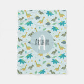 Boys Niedlich Blue T-Rex Jungle Dinosaur Pattern K Fleecedecke (Vorderseite)