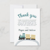 Boys Niedlich Blue Train Danke Baby Dusche (Vorderseite)