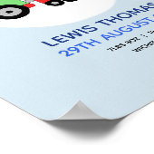 Boys Niedlich Blue Train Keepake Baby Kinderzimmer Poster (Ecke)