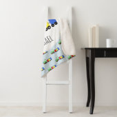 Boys Niedlich Blue Train Muster mit Namenskindern Sherpadecke (Beispiel)