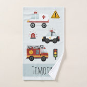 Boys Niedlich Blue Transport Pattern Kids Badhandtuch Set (Handtuch)