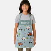 Boys Niedlich Blue Transport Pattern Kids Schürze (Insitu)