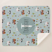 Boys Niedlich Blue Transport Pattern Kids Sherpadecke (Vorderseite (Horizontal))