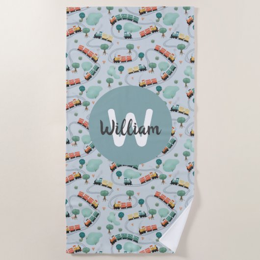Boys Niedlich Blue Travel Kids Strandtuch (Vorderseite)