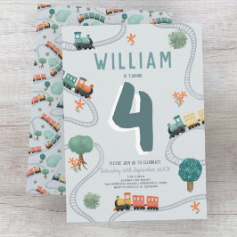 Boys Niedlich Blue Travel Kindergeburtstag Einladung