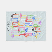 Boys Niedlich Blue Watercolor Dinosaurier Alphabet Fleecedecke (Vorderseite (Horizontal))