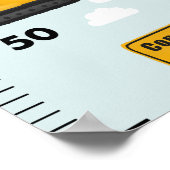 Boys Niedlich Construction Transport Growth Chart Poster (Ecke)