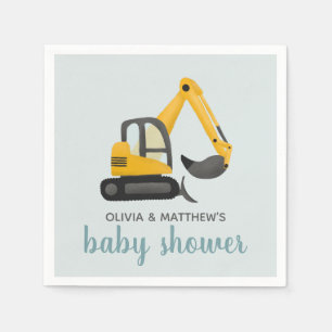 Boys Niedlich Digger Baby Dusche Serviette