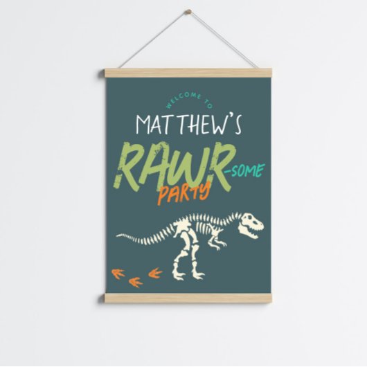 Boys Niedlich Dinosaur Dig Kindergeburtstag Begrüß Poster