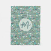 Boys Niedlich Dinosaur Fossil Muster Monogram Kids Fleecedecke (Vorderseite)