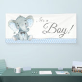 Boys Niedlich Elephant Baby Shower Banner (Messe)