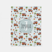 Boys Niedlich Fireman Fire Motor LKW Muster Fleecedecke (Vorderseite)