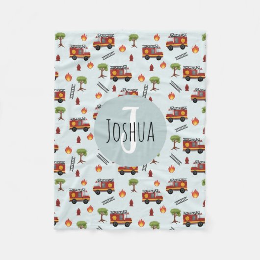 Boys Niedlich Fireman Fire Motor LKW Muster Fleecedecke (Vorderseite)