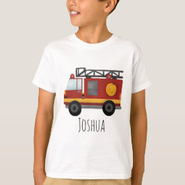 Boys Niedlich Fireman Fire Motor LKW und Name T-Shirt