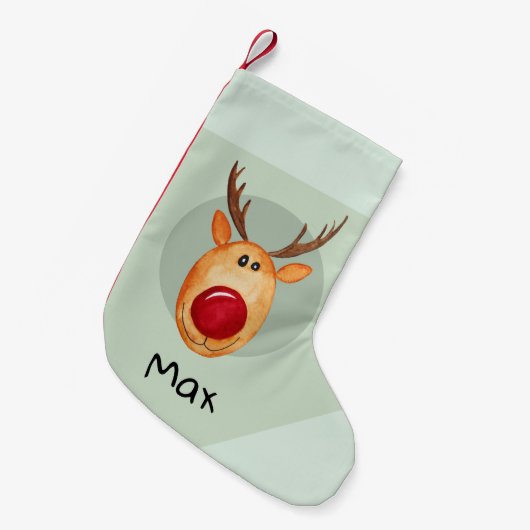 Boys Niedlich First Christmas Rudolph Reindeer & N Kleiner Weihnachtsstrumpf (Vorderansicht (hängend))