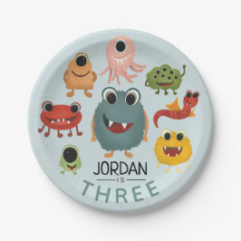 Boys Niedlich Fun Monster Kindergeburtstag Party Pappteller