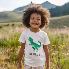 Boys Niedlich Green Dinosaur T-Rex Kinder Tri-Blend Shirt