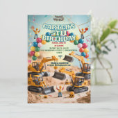 Boys Niedlich Modernes Gebäude Set Einladung (Stehend Vorderseite)