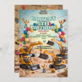 Boys Niedlich Modernes Gebäude Set Einladung (Vorne/Hinten)