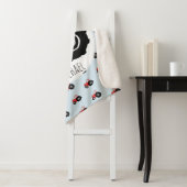 Boys Niedlich Red Traktor Muster mit Namenskindern Sherpadecke (Beispiel)