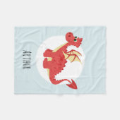 Boys Niedlich Red Welsh Dragon Cartoon mit Name Ki Fleecedecke (Vorderseite (Horizontal))