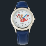 Boys Niedlich Red Welsh Dragon Cartoon & Name Kind Armbanduhr<br><div class="desc">Diese niedliche, blaue Kinderuhr besticht durch einen reizvollen walisischen Drachen-Cartoon und bietet Platz, um Ihren Jungs den Namen hinzuzufügen. Mit klaren, leicht lesbaren Zahlen ist diese "erste" Uhr ideal für Kinder oder Kleinkinder, die gerade erst mit dem Lernen beginnen. Das perfekte Wales-Design für Ihre Kleinen!</div>