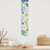 Boys Niedlich Safari Animals Elephant Growth Chart Poster (Küche)