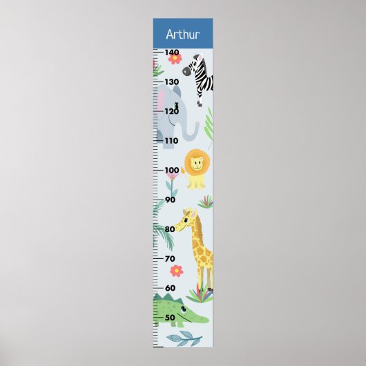 Boys Niedlich Safari Tiere Elephant CM Wachstumsdi Poster (Vorne)