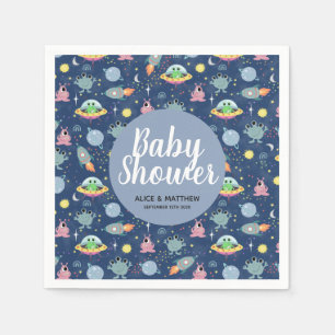 Boys Niedlich Space Alien Pattern Baby Dusche Napk Serviette