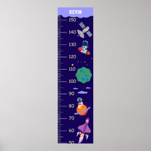 Boys Niedlich Space Growth Chart Poster