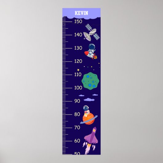 Boys Niedlich Space Growth Chart Poster (Vorne)