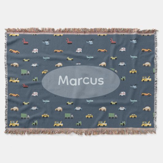 Boys Niedlich Transport Car Muster monogramm Kids Decke (Vorderseite)