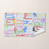 Boys Niedlich Watercolor Dinosaurier Alphabet & Na Badhandtuch Set (Handtuch)
