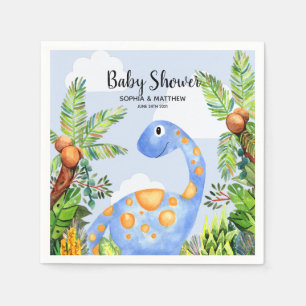 Boys Niedlich Watercolor Dinosaurier Jungle Baby D Serviette