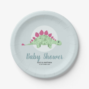 Boys Niedlich Whimsical Blue Dinosaur Baby Dusche Pappteller