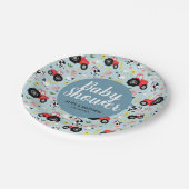 Boys Niedliche Landtiere Traktor Babydusche Pappteller (Schrägansicht)