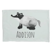 Boys Niedliche Waldtiere Badger Name Kinder Kissenbezug (Vorderseite-Links)