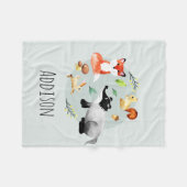 Boys Niedliche Waldtiere Fox Name Kinder Fleecedecke (Vorderseite (Horizontal))