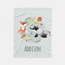 Boys Niedliche Waldtiere Fox Name Kinder Fleecedecke