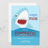 Boys Niedlicher Hai zum Geburtstag Einladung (Vorne/Hinten)