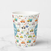 Boys Niedlicher Transport Car Muster Kindergeburts Pappbecher (Rechts)