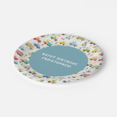 Boys Niedlicher Transport Car Muster Kindergeburts Pappteller (Schrägansicht)