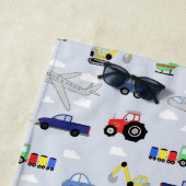 Boys Niedliches blaues Transportmuster Name Auto K Strandtuch (Beispiel)