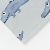 Boys Niedliches Blue Safari Krokodile Muster und N Fleecedecke (Ecke)