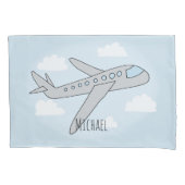 Boys Niedliches Flugzeug mit Name Kissenbezug (Vorderseite-Links)