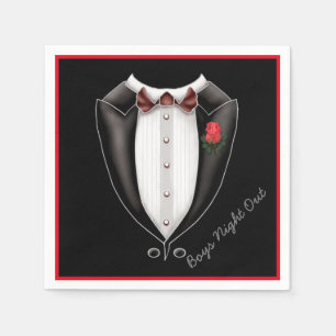 Boys Night Out Tuxedo Party Napkins Serviette