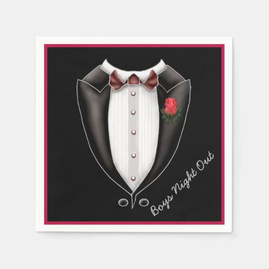 Boys Night Out Tuxedo Party Napkins Serviette (Vorderseite)